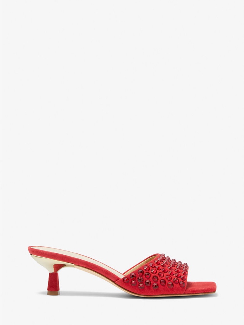Michael Kors Red Studded Open-Toe Heels NWOB - Picture 2 of 10